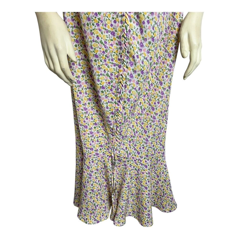 Cupshe Womens Casual Dress Midi Floral Ruched Cottage Romantic M - Picture 3 of 6